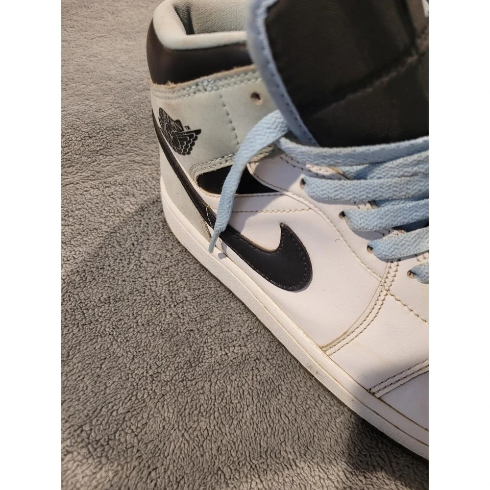 Nike Air Jordan 1 Mid SE Ice Blue White Black Sneakers Shoes Men's Size 8.5
